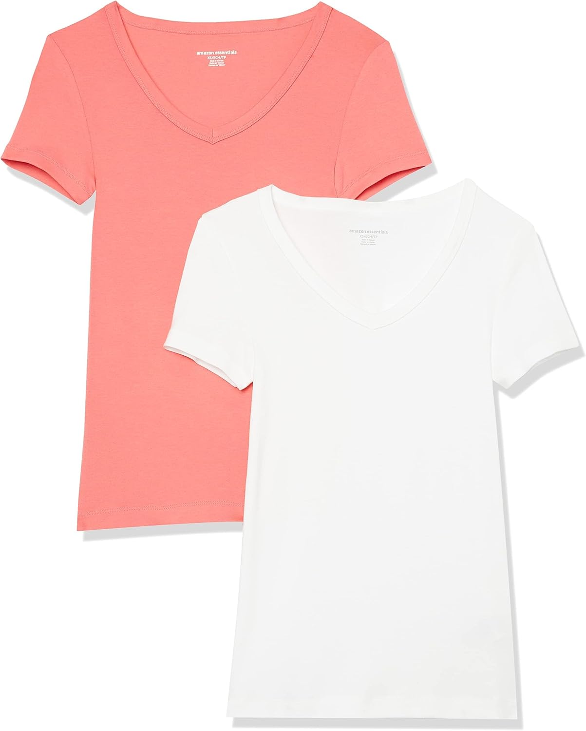 Women's Slim-Fit Short-Sleeve V-Neck T-Shirt, Pack of 2
