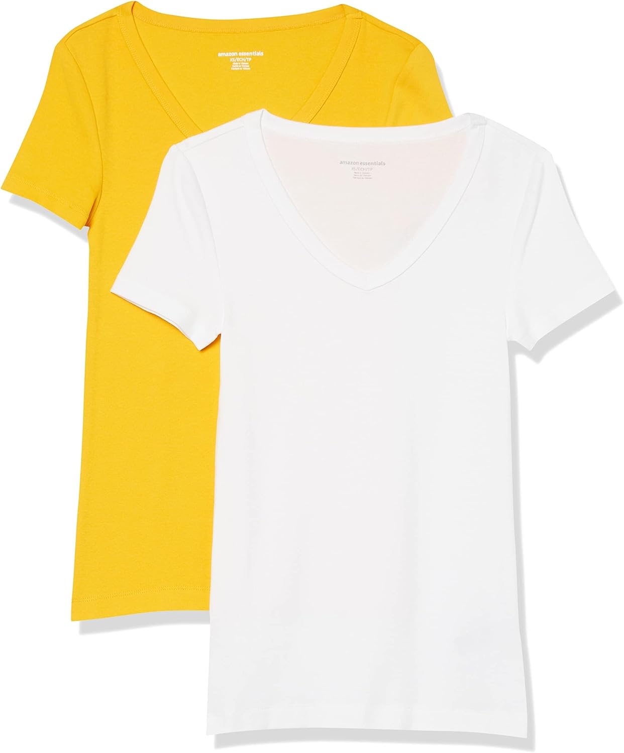 Women's Slim-Fit Short-Sleeve V-Neck T-Shirt, Pack of 2