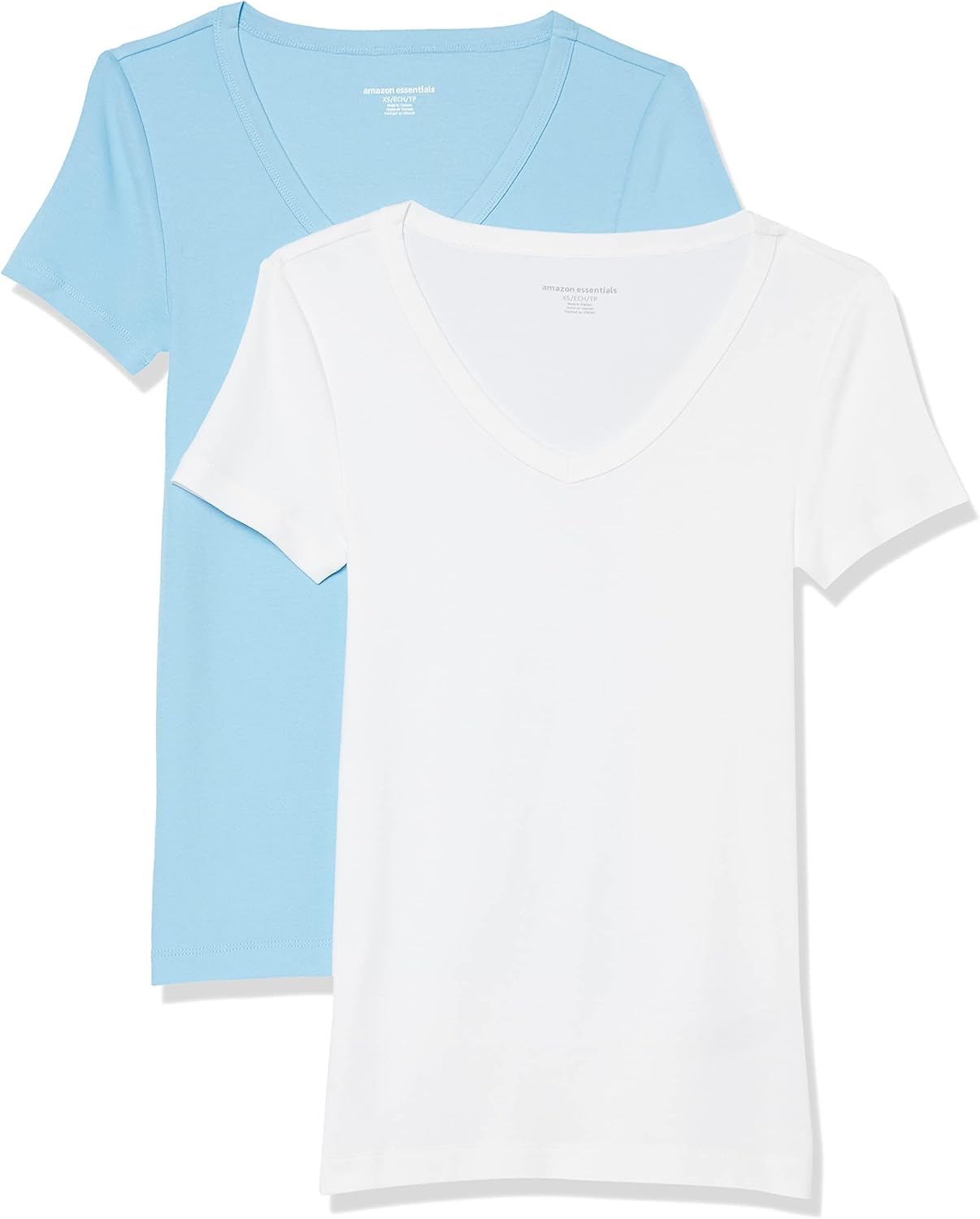 Women's Slim-Fit Short-Sleeve V-Neck T-Shirt, Pack of 2