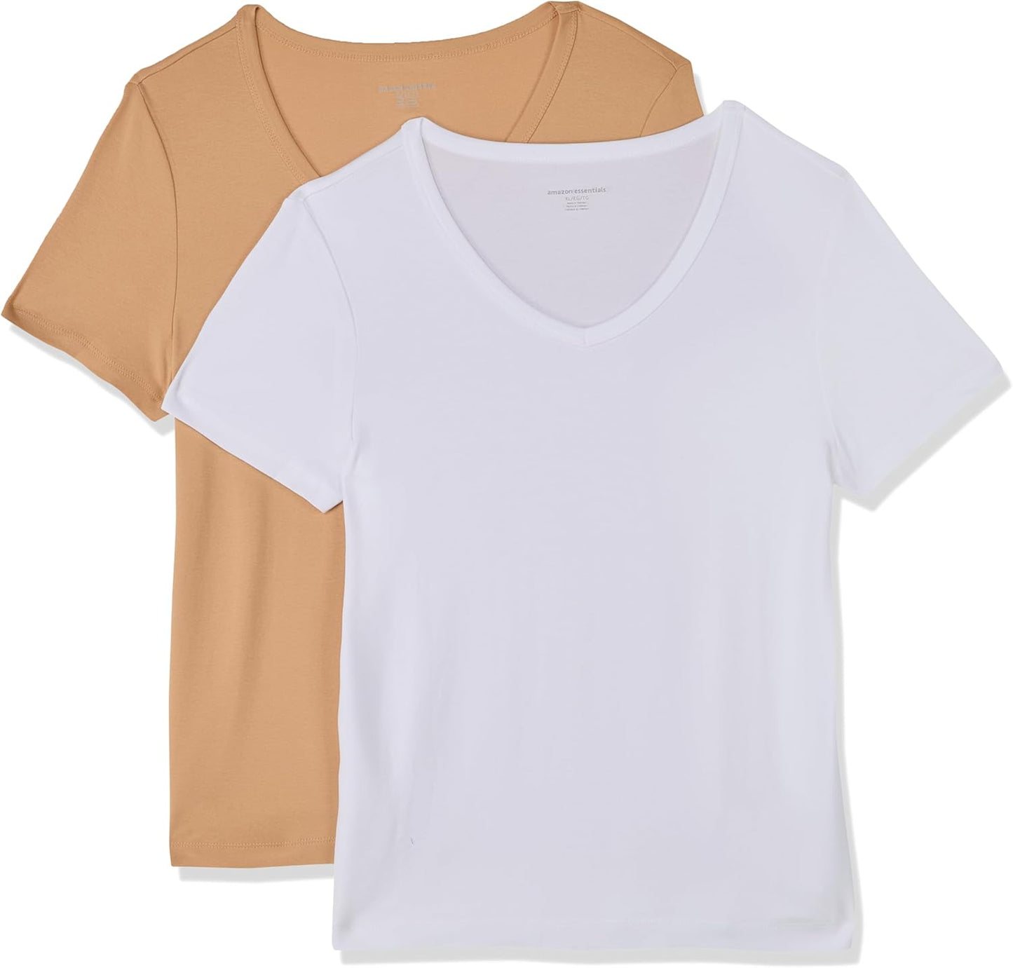 Women's Slim-Fit Short-Sleeve V-Neck T-Shirt, Pack of 2