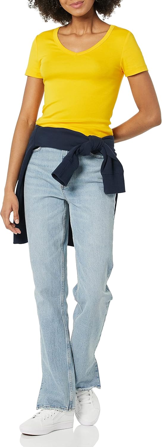 Women's Slim-Fit Short-Sleeve V-Neck T-Shirt, Pack of 2