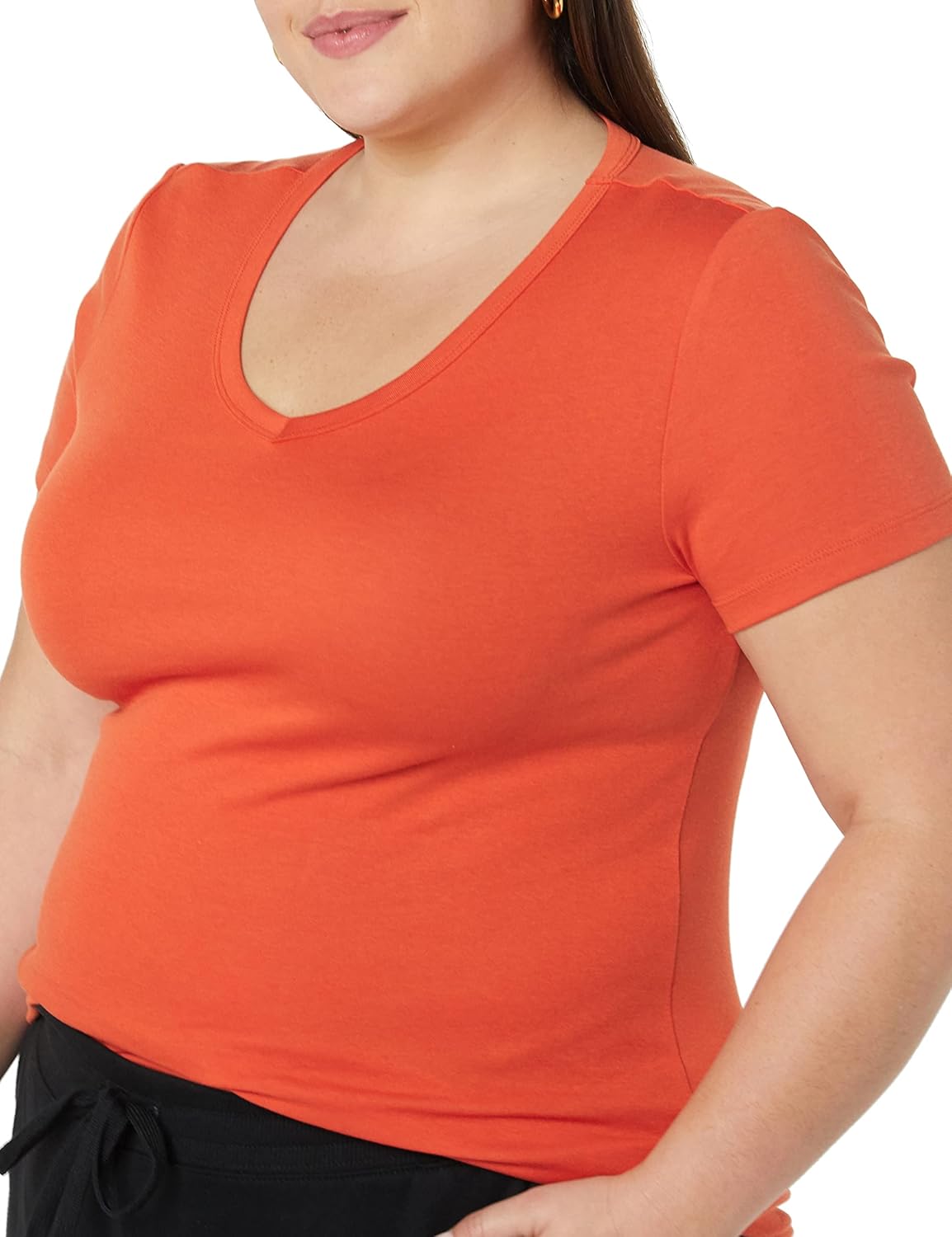 Women's Slim-Fit Short-Sleeve V-Neck T-Shirt, Pack of 2