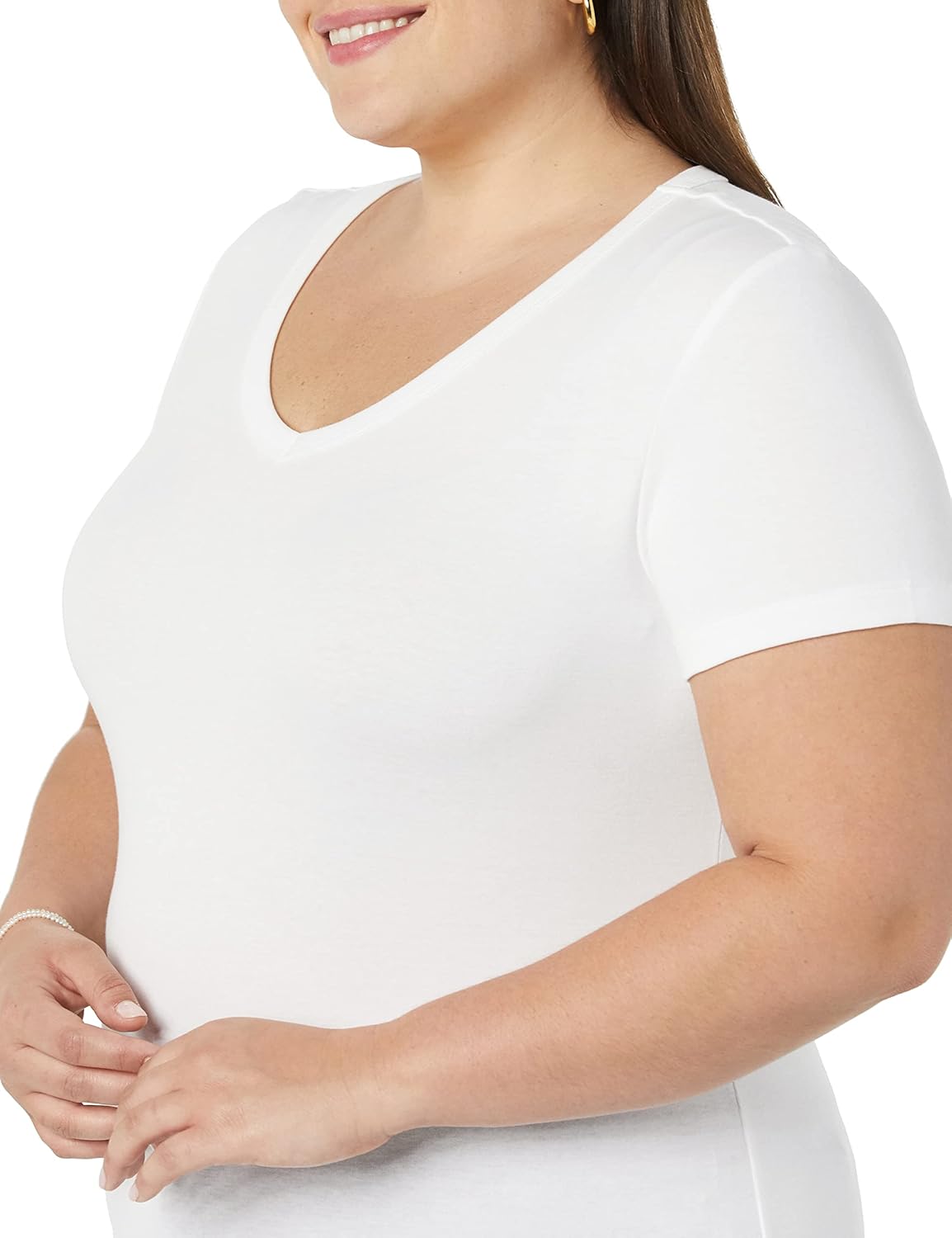 Women's Slim-Fit Short-Sleeve V-Neck T-Shirt, Pack of 2