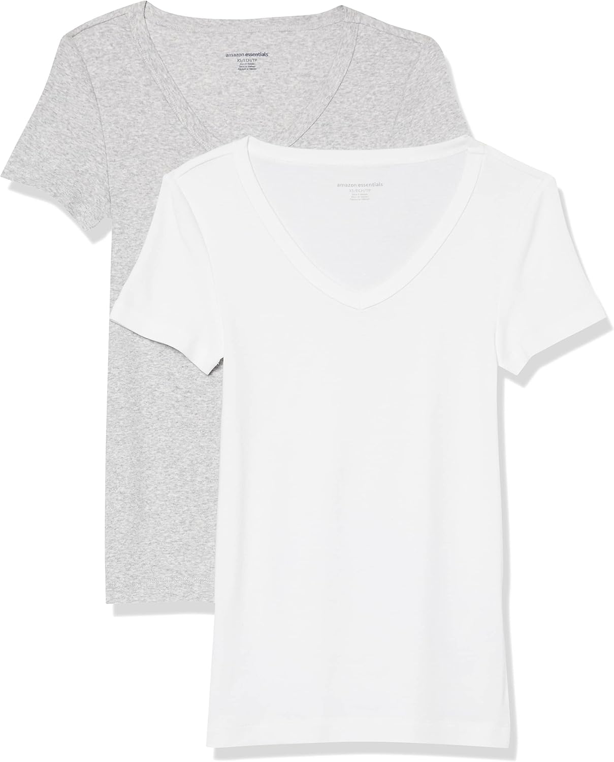 Women's Slim-Fit Short-Sleeve V-Neck T-Shirt, Pack of 2