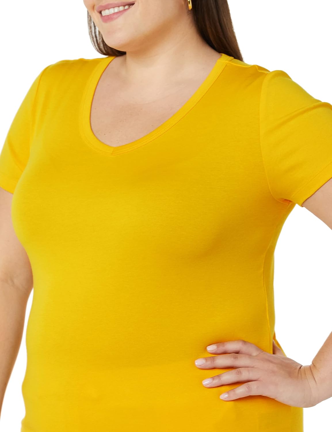 Women's Slim-Fit Short-Sleeve V-Neck T-Shirt, Pack of 2