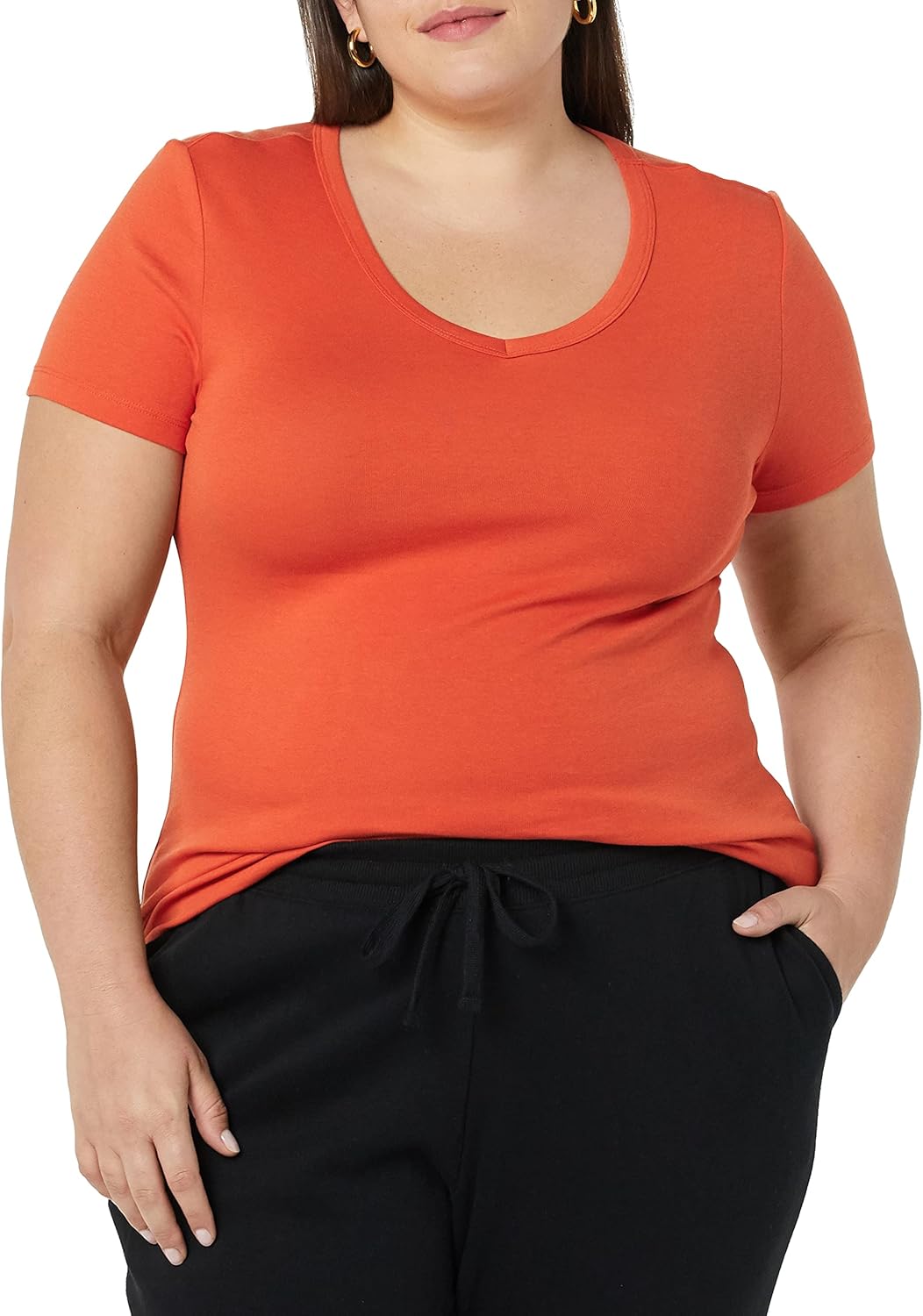 Women's Slim-Fit Short-Sleeve V-Neck T-Shirt, Pack of 2