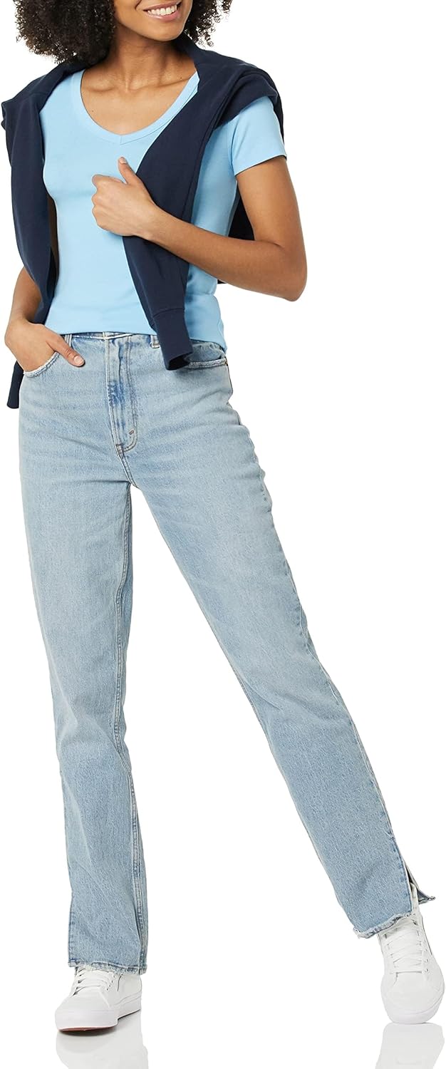 Women's Slim-Fit Short-Sleeve V-Neck T-Shirt, Pack of 2