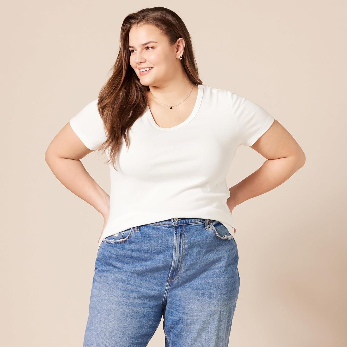 Women's Slim-Fit Short-Sleeve V-Neck T-Shirt, Pack of 2