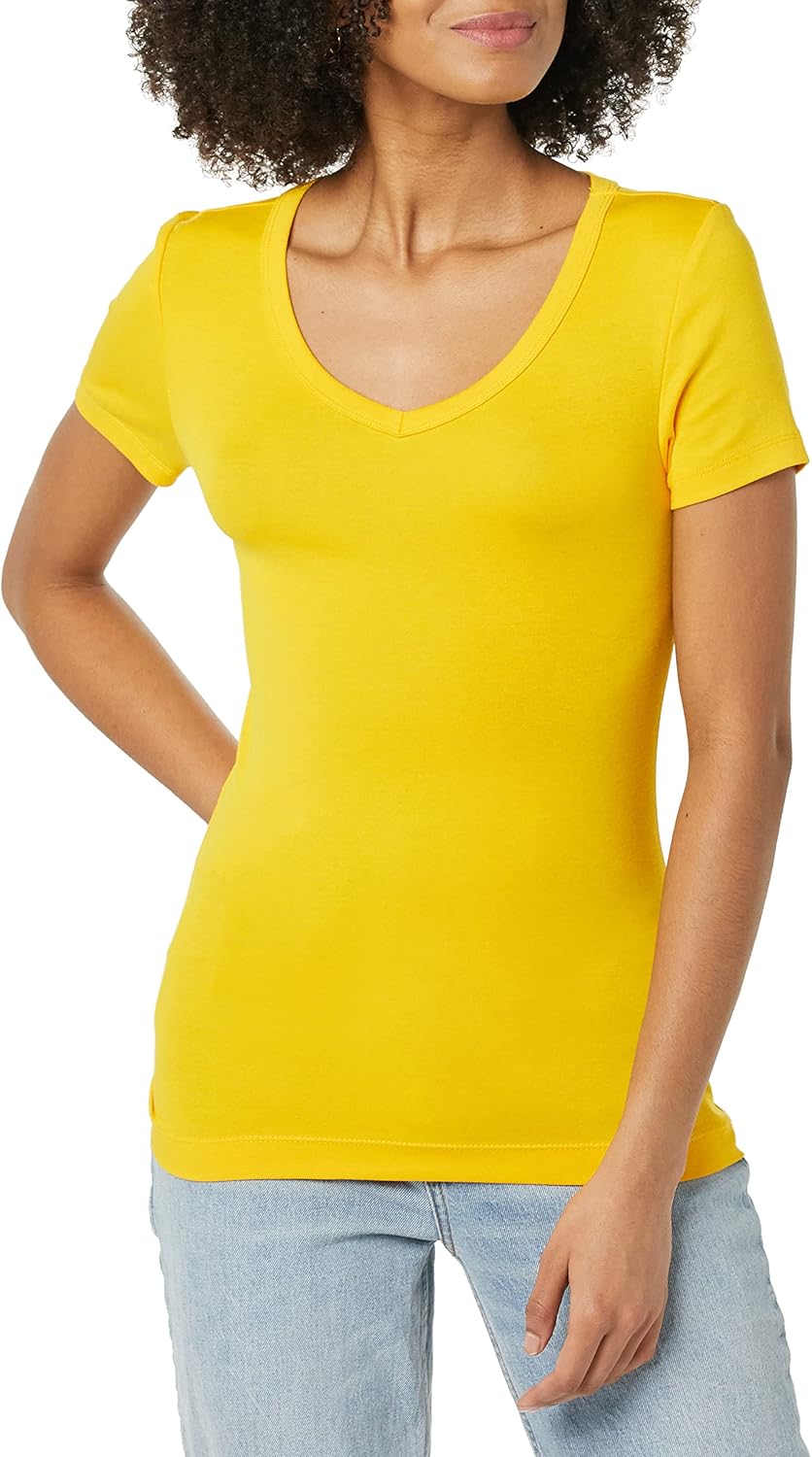Women's Slim-Fit Short-Sleeve V-Neck T-Shirt, Pack of 2