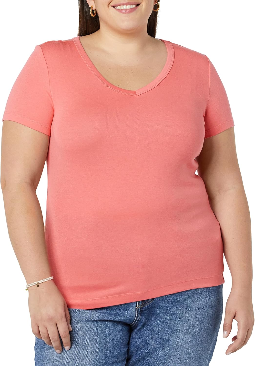 Women's Slim-Fit Short-Sleeve V-Neck T-Shirt, Pack of 2