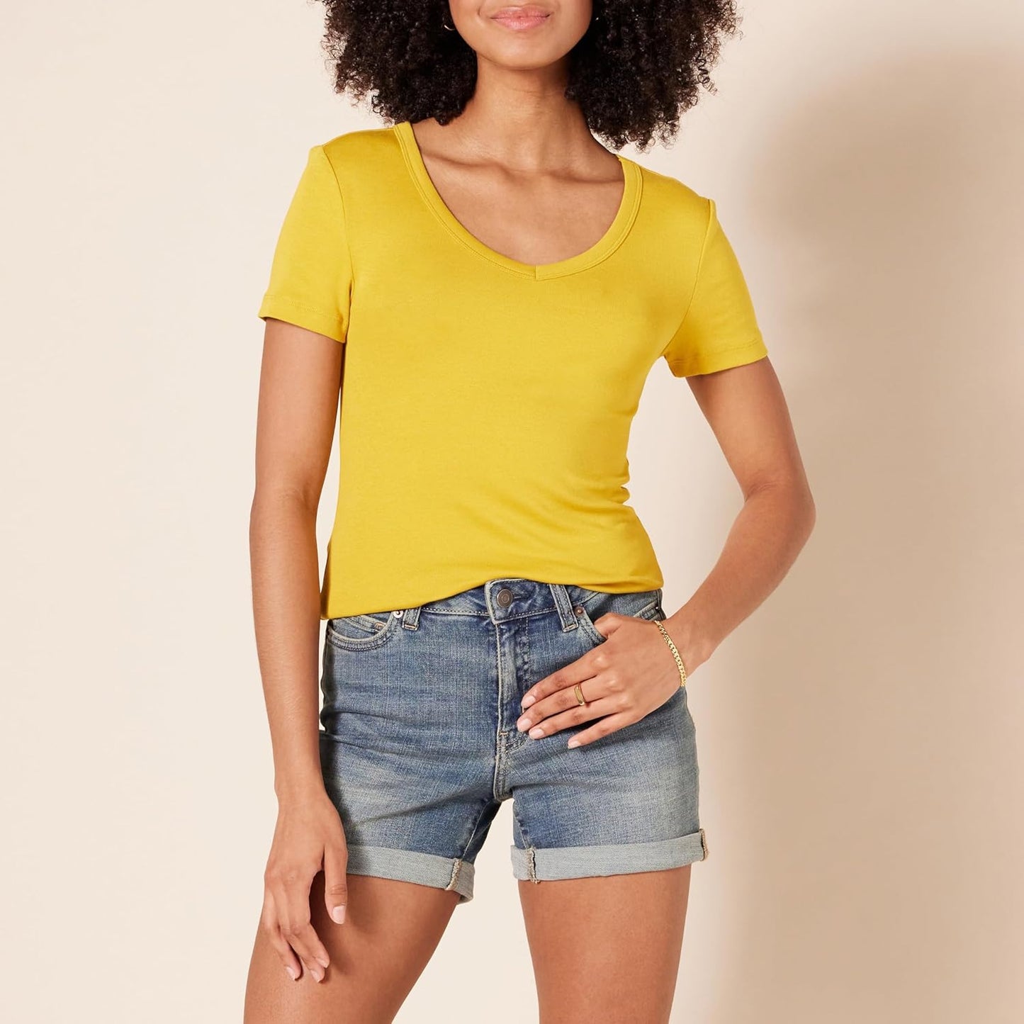 Women's Slim-Fit Short-Sleeve V-Neck T-Shirt, Pack of 2