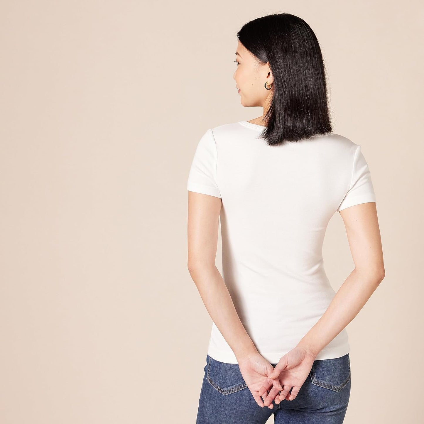 Women's Slim-Fit Short-Sleeve V-Neck T-Shirt, Pack of 2