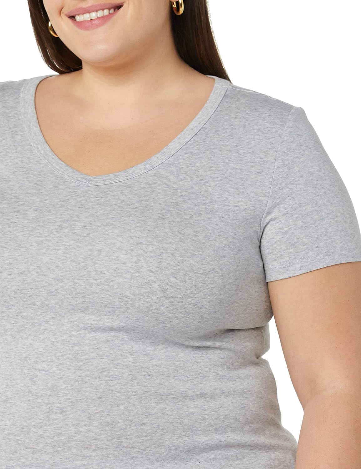 Women's Slim-Fit Short-Sleeve V-Neck T-Shirt, Pack of 2