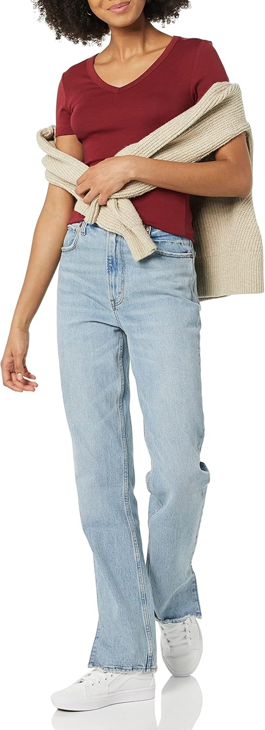 Women's Slim-Fit Short-Sleeve V-Neck T-Shirt, Pack of 2