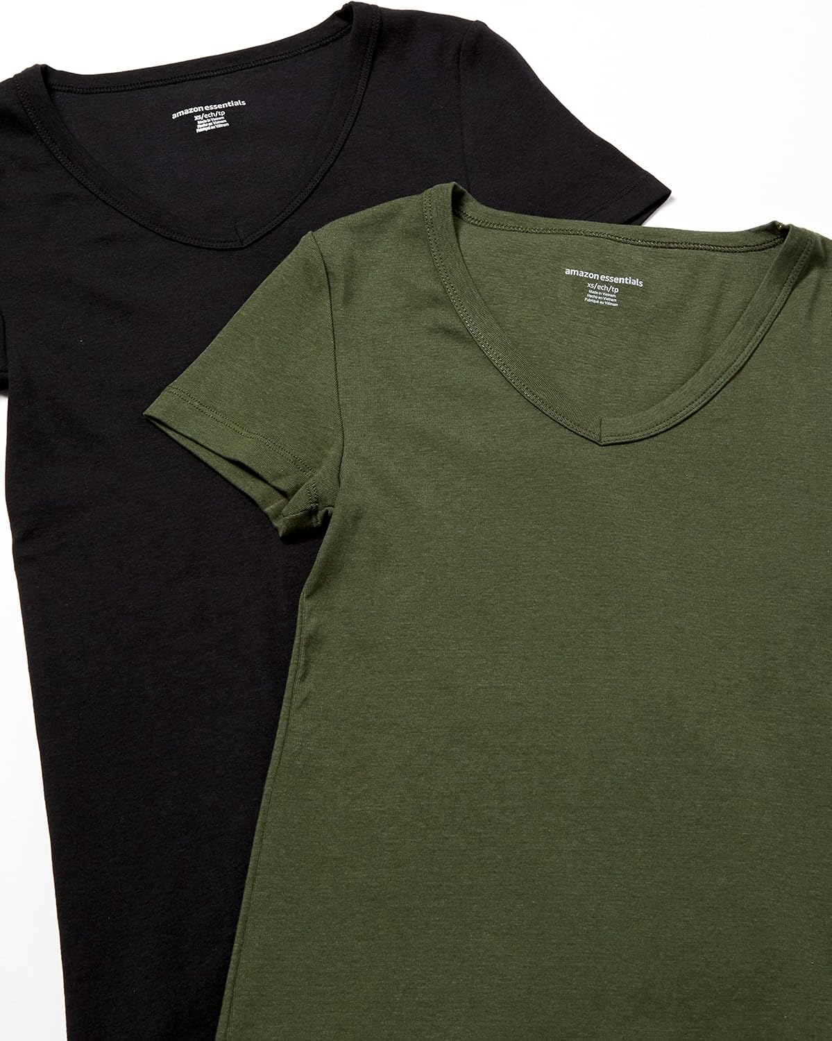 Women's Slim-Fit Short-Sleeve V-Neck T-Shirt, Pack of 2