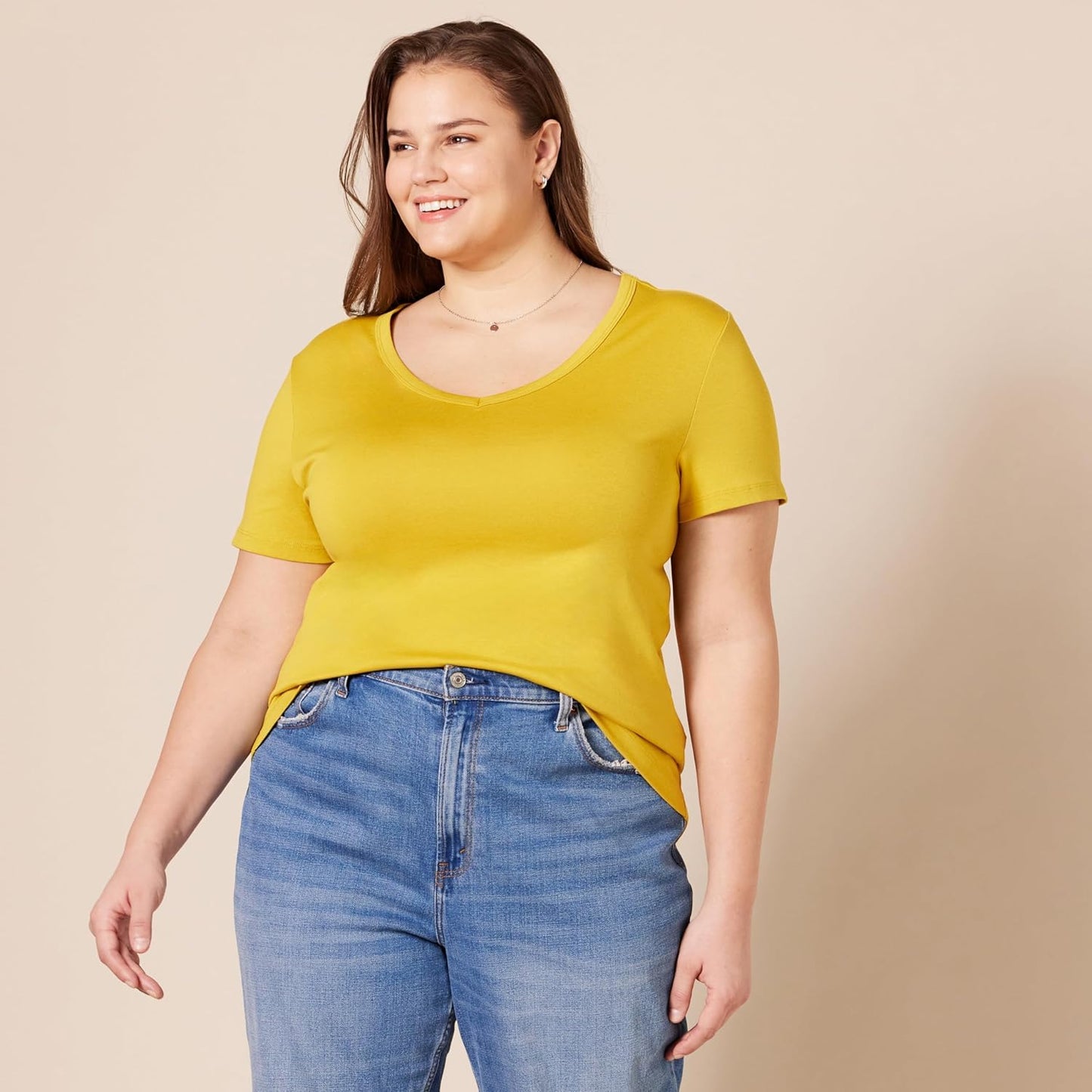 Women's Slim-Fit Short-Sleeve V-Neck T-Shirt, Pack of 2