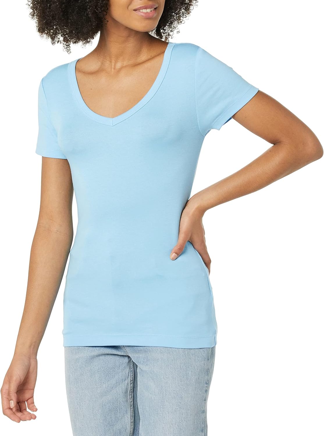 Women's Slim-Fit Short-Sleeve V-Neck T-Shirt, Pack of 2