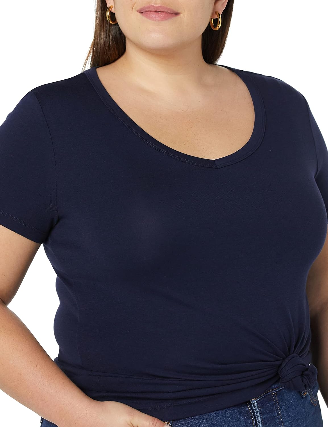 Women's Slim-Fit Short-Sleeve V-Neck T-Shirt, Pack of 2